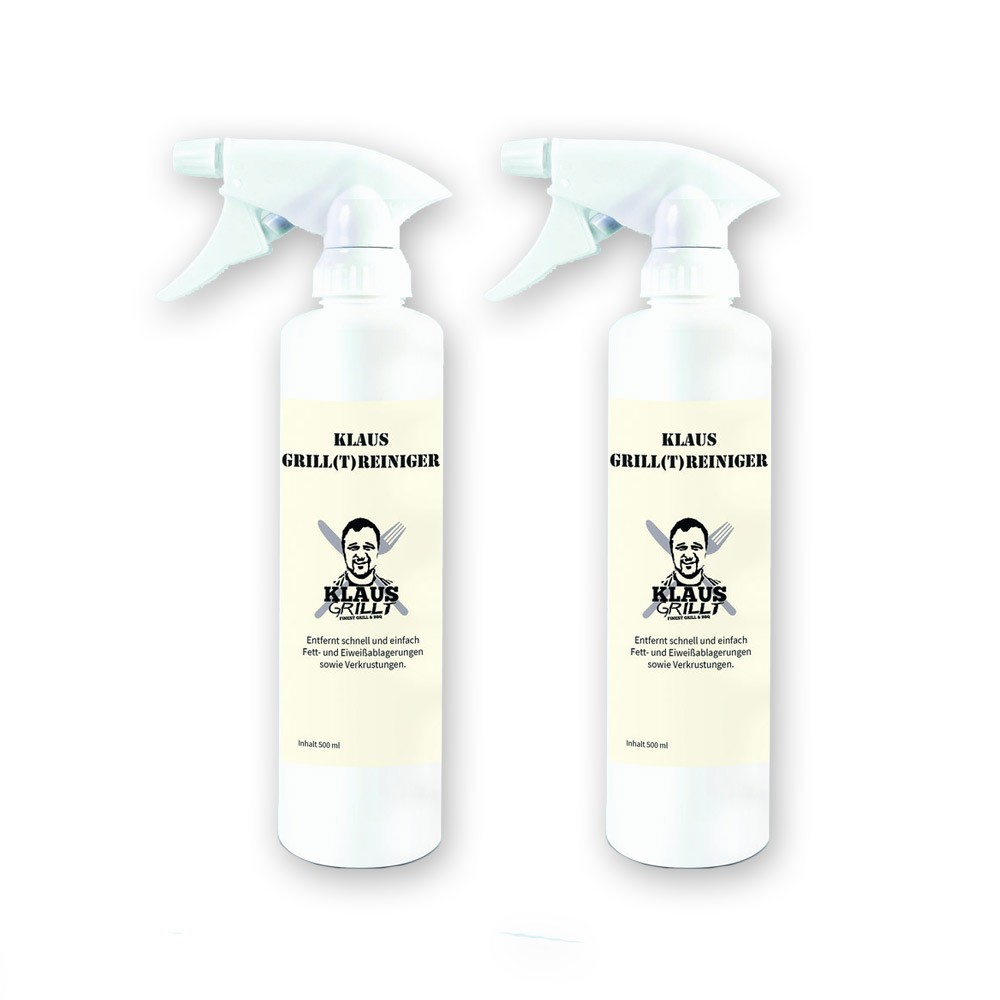 2 x Grillreiniger KLAUS GRILLT - 500ml Spr�hflasche - K-CLEAN