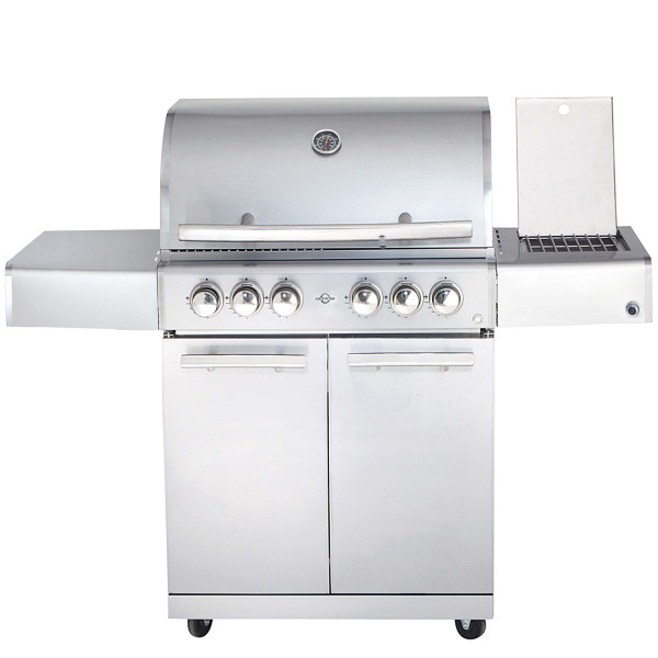 CHEF L Paket F - Basis silber- 4 Brenner- Backburner- Seitenkocher-