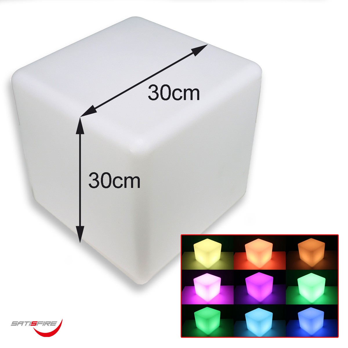 COLOR CUBE 30 BR-IP - LED Sitzm�bel mit Akku und Fernbedienung - Indoor+outdoor