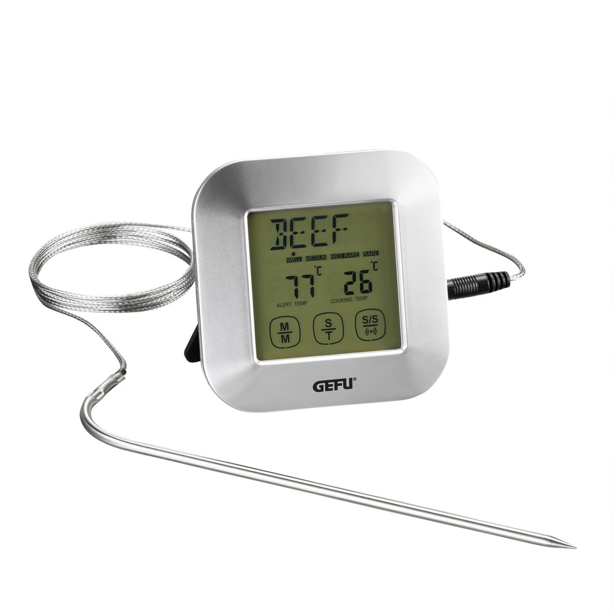 Digitales Grill-Bratenthermometer PUNTO - Touchbedienung - inkl- Timer - 250-C
