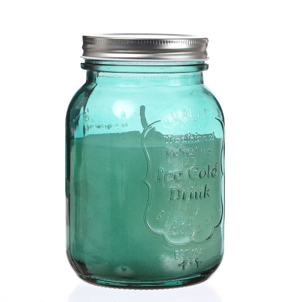 Duftkerze CITRONELLA - Echtwachs im Glas mit Deckel - H: 16-5cm - grün