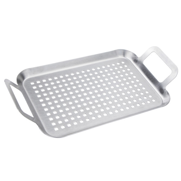 Edelstahl Grillplatte - Grillschale - 33-5 x 18-5 x 5cm