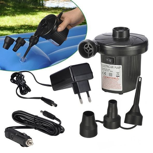 Elektrische Luftpumpe 12V + 230V - 40W - mit verschiedenen Aufs�tzen