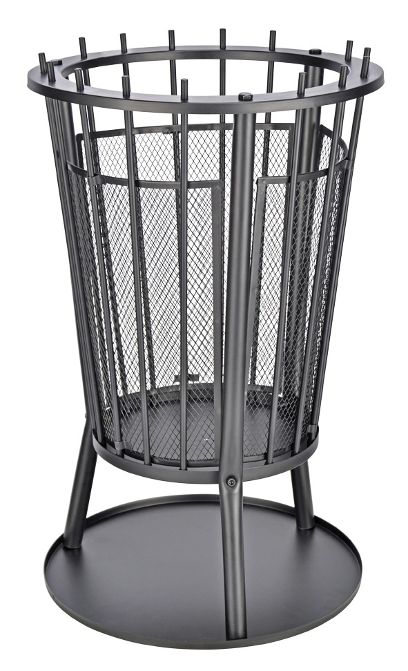 Feuerkorb mit Gitter als Funkenschutz - Aschef�nger - Stahl - 61 x 40cm