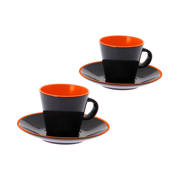 GIMEX GreyLine grau-orange - Espresso Set 2 Personen - bruchfeste-