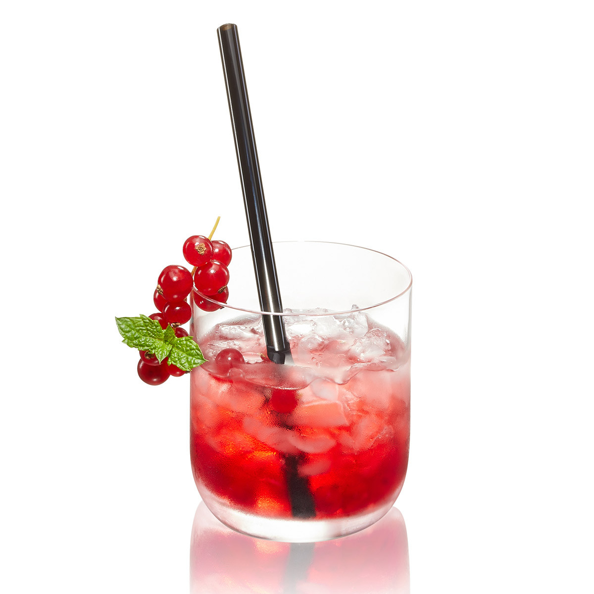 Glastrinkhalme 4er Set FUTURE - 18cm- gerade Version- schwarz - mit B�rste