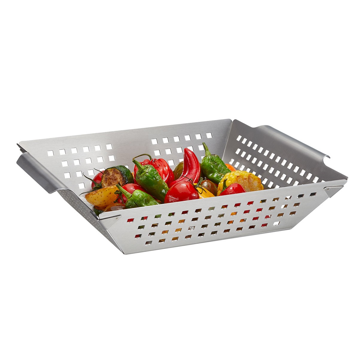 Grillschale BBQ Edelstahl hoch - 33x28x7-5cm - Garkorb