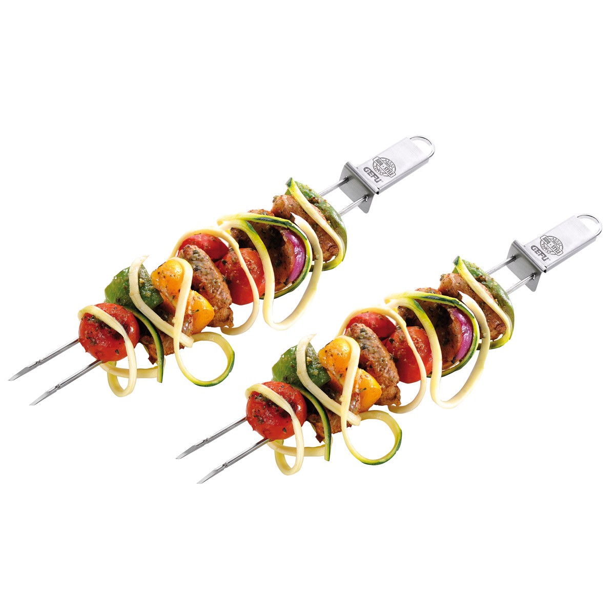 Grillspiesse TWIN-Pieks - 2 St�ck - Edelstahl - 32cm - Spiesse mit Abstreifer