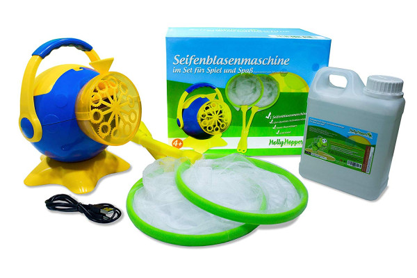 HOLLYHOPPER(R) Seifenblasenmaschinen Set mit 1L Qualit�ts-Fluid- 2x F-