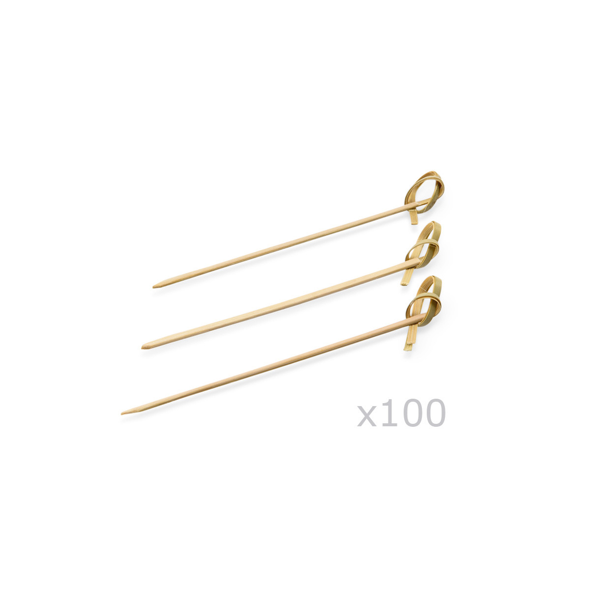 Holzspiesse mit Knoten 10-5cm PARTY PICKER - 100er Beutel - Bambus