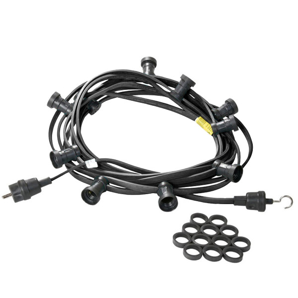 Illu-Partylichterkette 10m - Aussenlichterkette schwarz - Made in G-