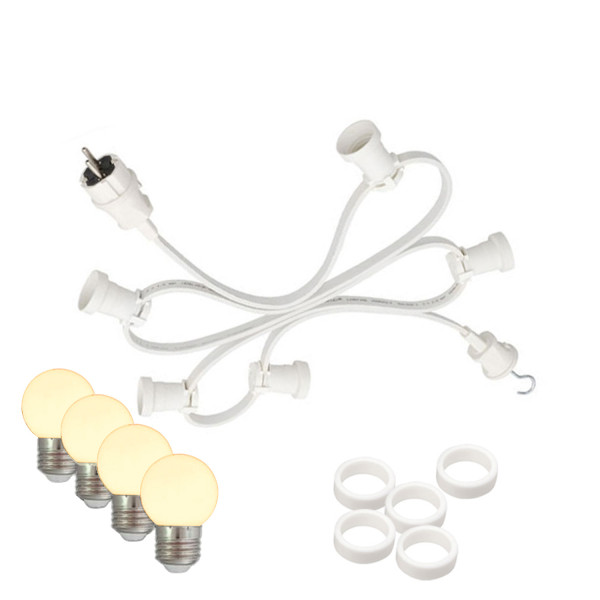 Illu-Partylichterkette 30m - Aussenlichterkette weiss -Made in Germa-