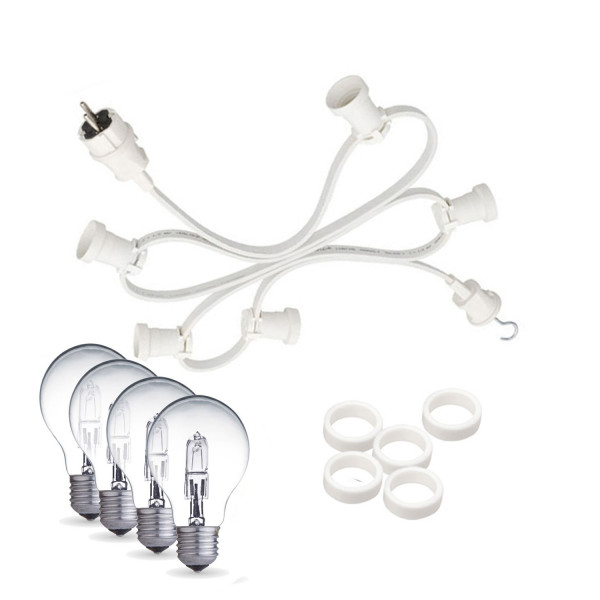 Illu-Partylichterkette weiss 10m - Aussenlichterkette - Made in Germ-