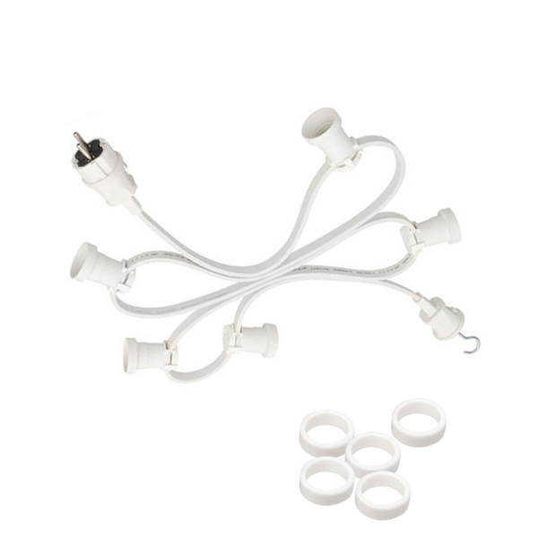 Illu-Partylichterkette weiss 30m - Aussenlichterkette - Made in Germany - 30 x E27 Schraubfassung