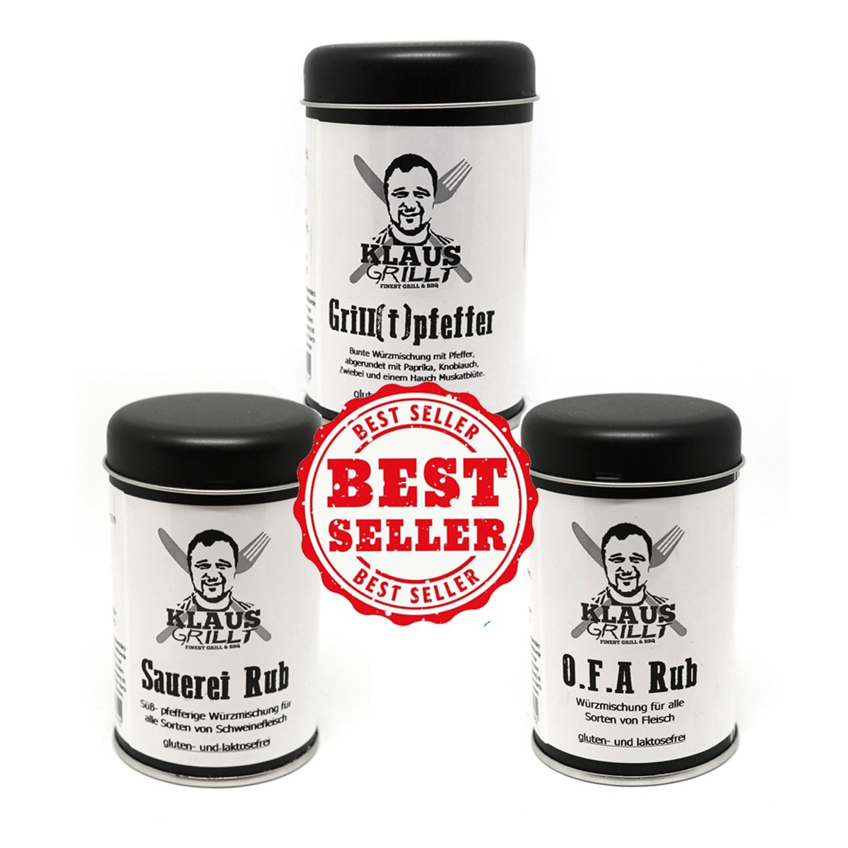 Klaus Grillt - BEST OF - Topseller Set - 3 der besten Gew�rze im Set