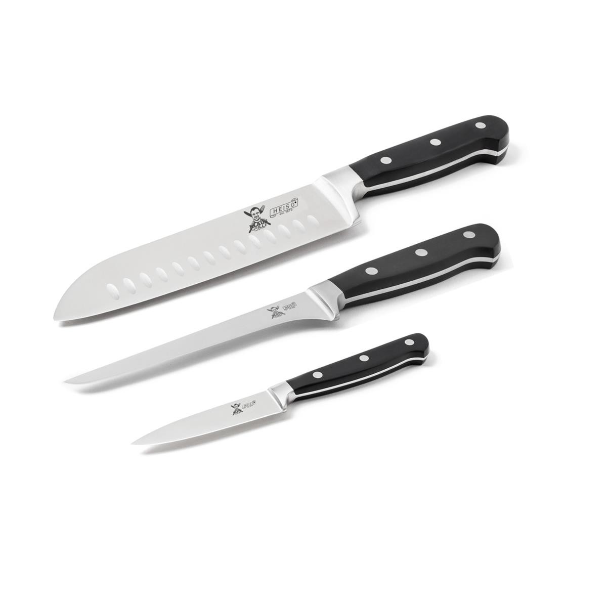 Klaus Grillt Messerset BBQ L SANTOKU - Santokumesser- Gem�semesser- Ausbeinmesser