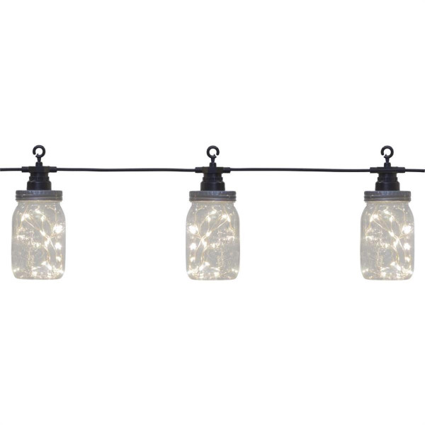 LED Lichterkette CIRCUS BOTTLE - 10 transparente Flaschen mit Draht-