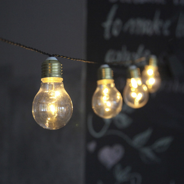 LED Party Lichterkette Glow - 5 Gl�hbirnen a 2 warmweisse LED - L: 1-