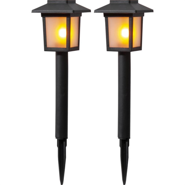 LED Solar Wegleuchte Flame - gelbe LED mit bewegtem Feuereffekt - S-