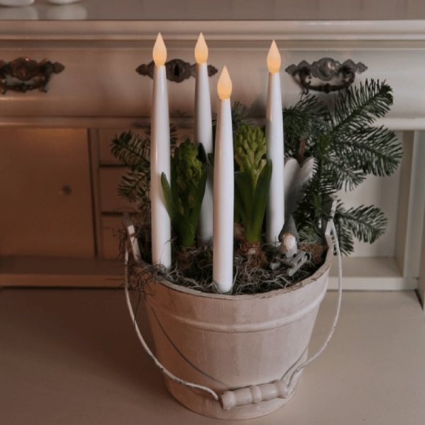 LED-Stabkerze Paulina- flackernde LED - H: 28cm - Batteriebetrieb-