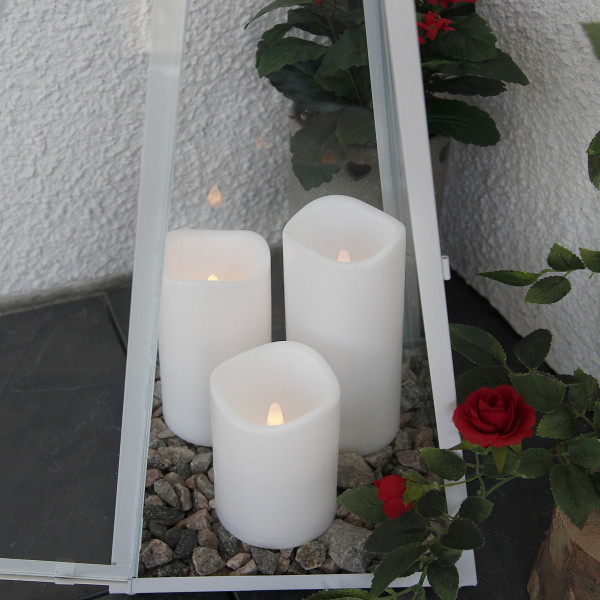 LED Stumpenkerze Paul - flackernde LED - H: 7-5cm - Batteriebetrieb-