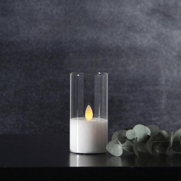 LED Windlicht Twinkle - Echtwachs - bewegte- gelbe Flamme - Timer-