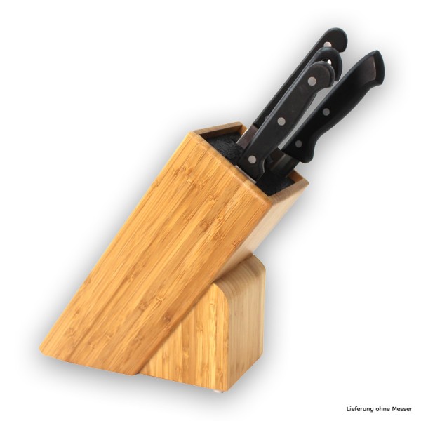 Messerblock Holz mit Einsatz - für Messer bis 22cm - Mit Kunststoff-