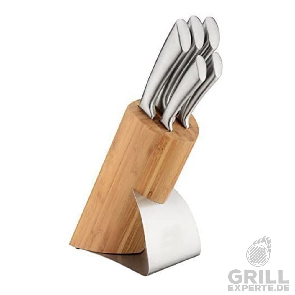 Messerset im Messerblock - 6tlg- - Edelstahl Kochmesserset