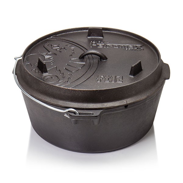 Petromax Feuertopf Dutch Oven ft12-t mit planem Boden - 10-8L - 14-20 Personen