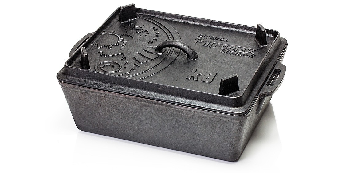 Petromax Kastenform K8 mit Deckel - gusseisere Backform