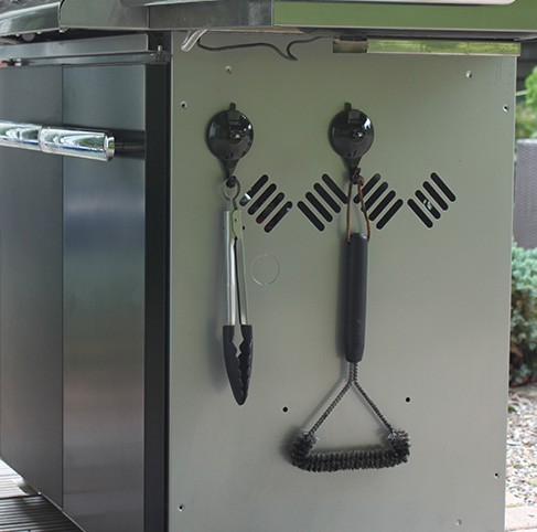 SEECODE BBQ Griphaken Saugnapf - Halter f�r Grillbesteck - 8kg Traglast - 2er Set