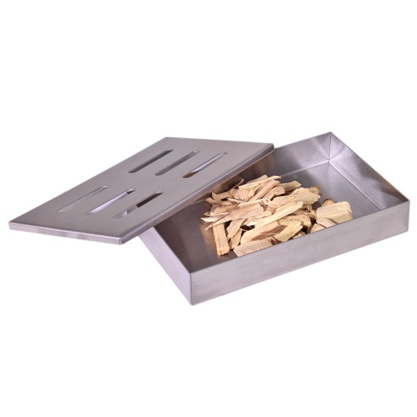 Smoker Box GRILL-EXPERTE - Räucherbox aus Edelstahl - 21 x 13 x 3-5cm