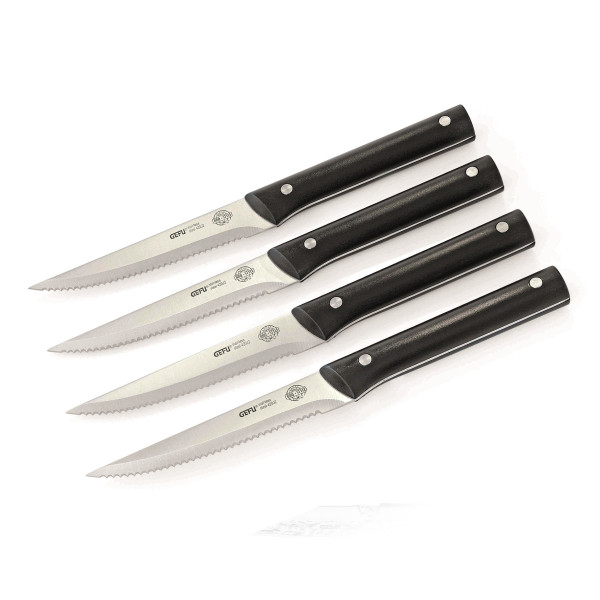 Steakmesser-Set BBQ 4tlg- - F�r Steak und Pizza - Klingenl�nge: 12-5c-