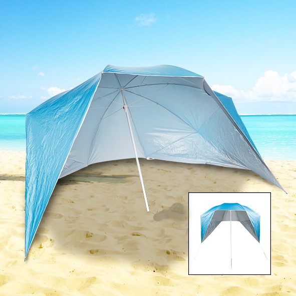 Strand Sonnenschirm mit Seitenteilen - UV 50+und Windschutz 240 x 233cm