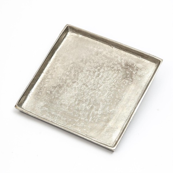 Tablett - Dekoteller - quadratisch - Aluminium - ohne Griffe - L: 2-