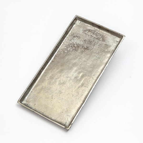 Tablett - Dekoteller - rechteckig - Aluminium - ohne Griffe - L: 29-