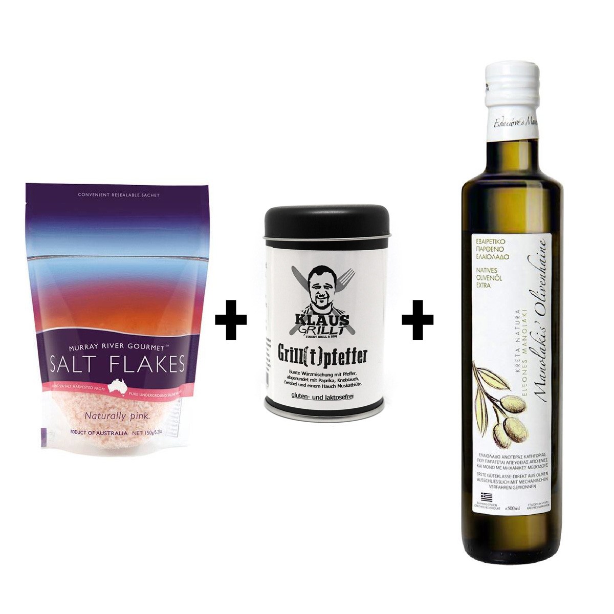 Tapas-Topping-Set - �liven�l + Grillpfeffer + Flockensalz - lecker!