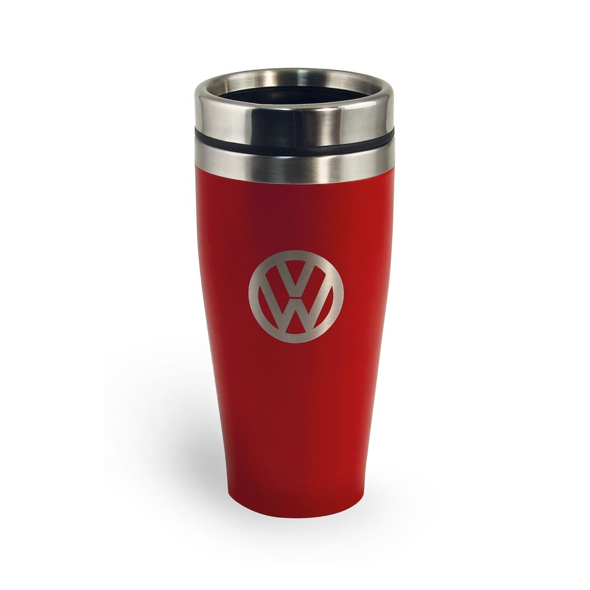 Thermobecher 400ml VW Volkswagen rot - Anti-Rutsch Boden - Doppelwandig - 18-8 Edelstahl