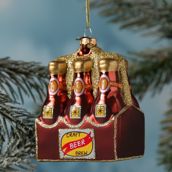 Weihnachtsbaumschmuck SIXPACK Craftbeer - Glas - Christbaumschmuck -